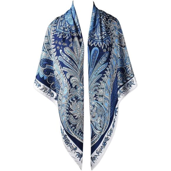 Extra Large Silk Polyester  Scarf Tops  Wraps Bandana 50 x 50 - Picture 2 of 11